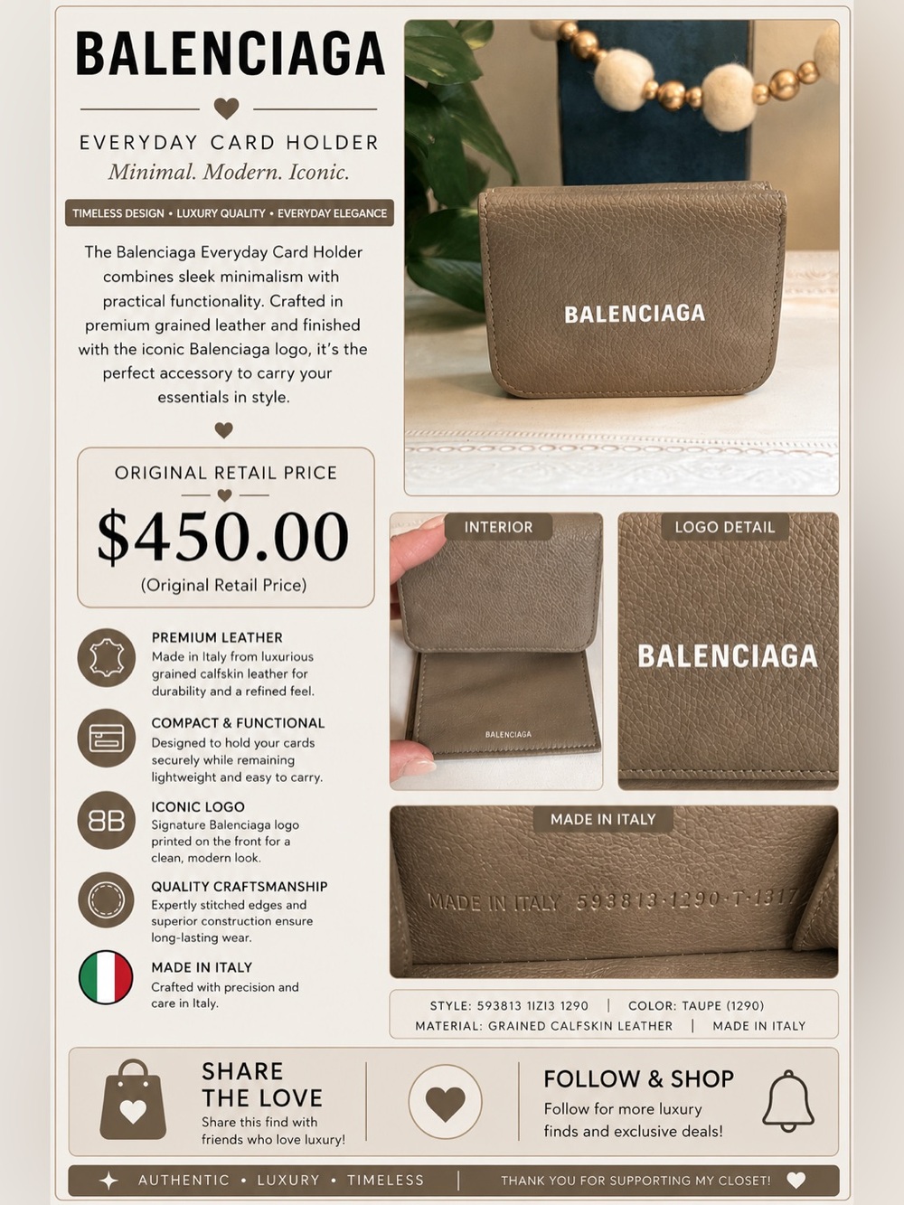 Balenciaga mini wallet